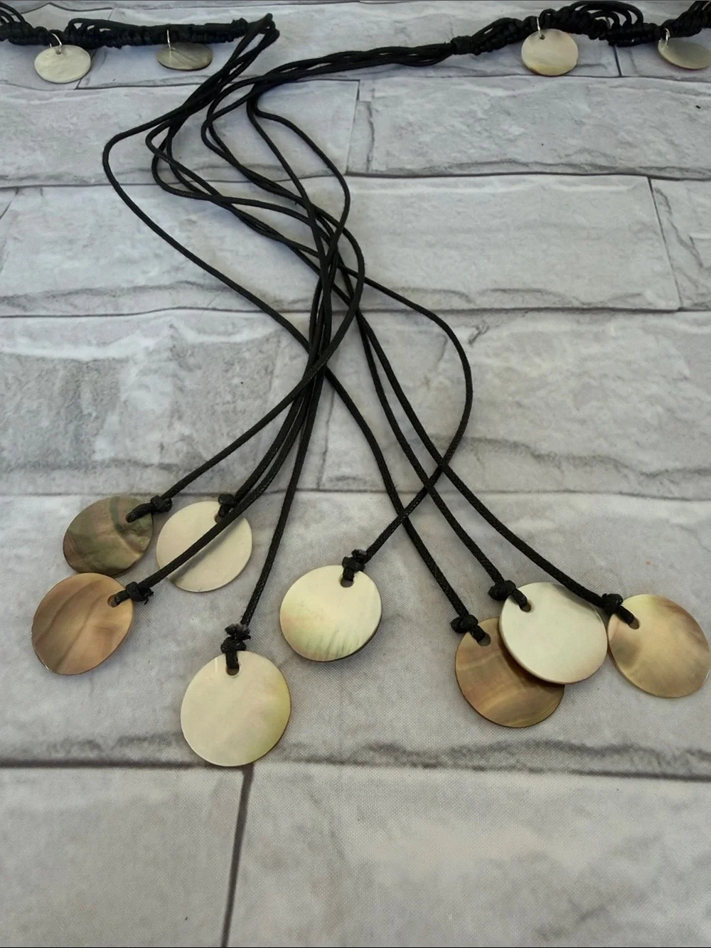 Macrame shell trim handmade belt